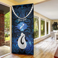 Personalized Maori Matariki Hei Matau Door Cover Maori Kowhaiwhai Pattern Galaxy