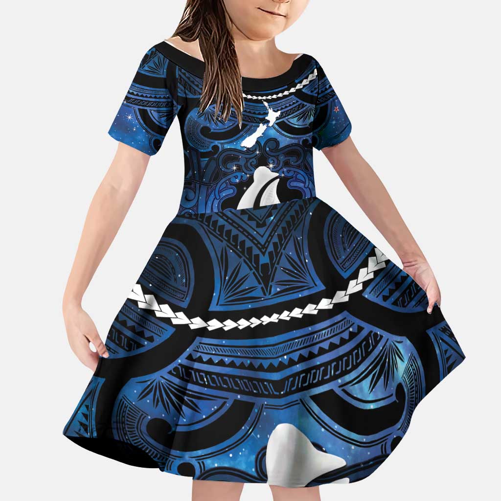 Personalized Maori Matariki Hei Matau Family Matching Puletasi and Hawaiian Shirt Maori Kowhaiwhai Pattern Galaxy