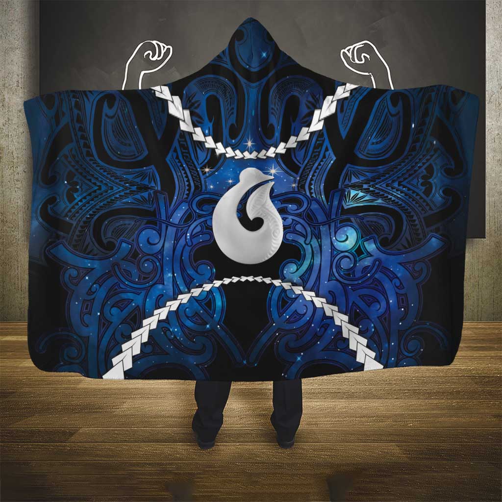 Maori Matariki Hei Matau Hooded Blanket Maori Kowhaiwhai Pattern Galaxy