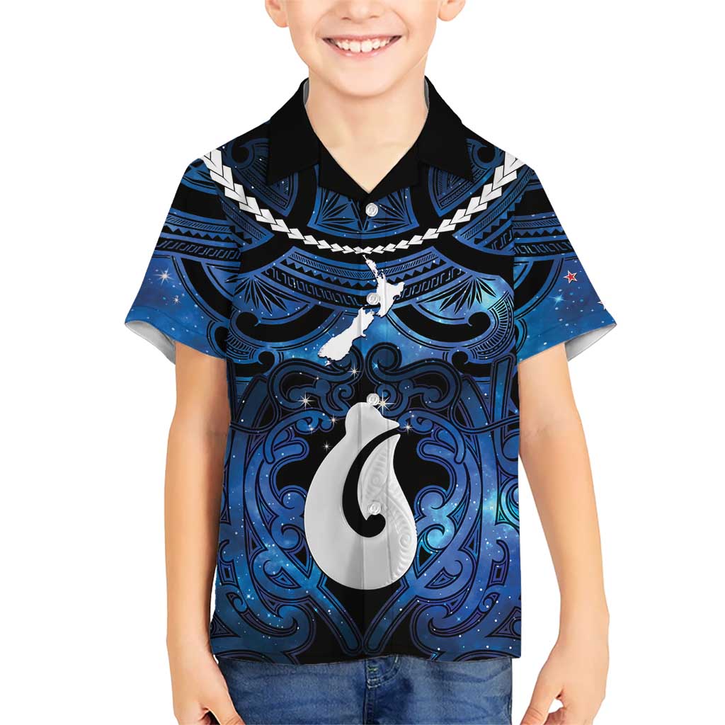 Personalized Maori Matariki Hei Matau Kid Hawaiian Shirt Maori Kowhaiwhai Pattern Galaxy