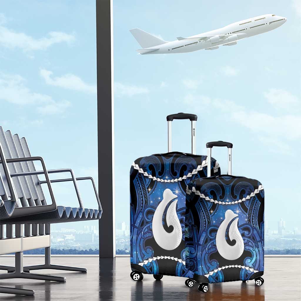Maori Matariki Hei Matau Luggage Cover Maori Kowhaiwhai Pattern Galaxy