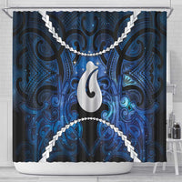 Maori Matariki Hei Matau Shower Curtain Maori Kowhaiwhai Pattern Galaxy