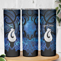 Personalized Maori Matariki Hei Matau Skinny Tumbler Maori Kowhaiwhai Pattern Galaxy