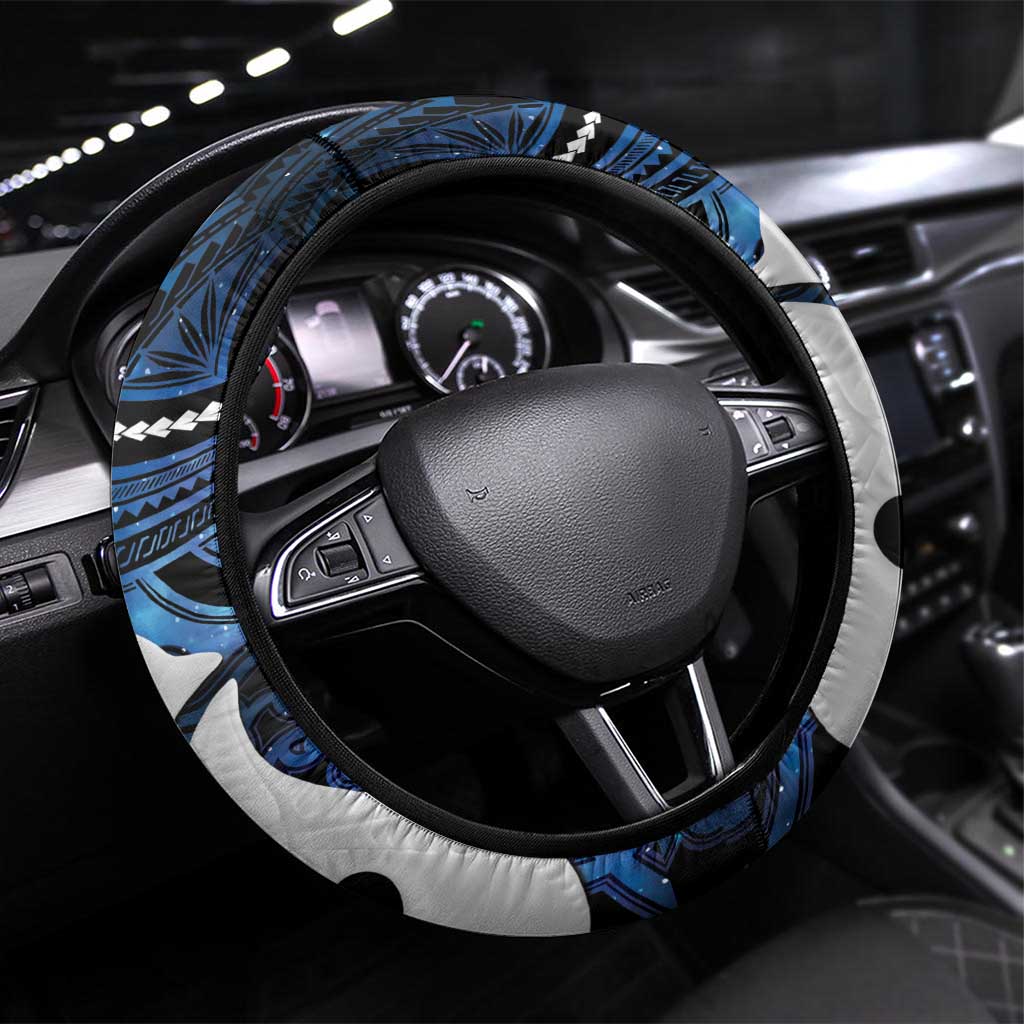 Maori Matariki Hei Matau Steering Wheel Cover Maori Kowhaiwhai Pattern Galaxy