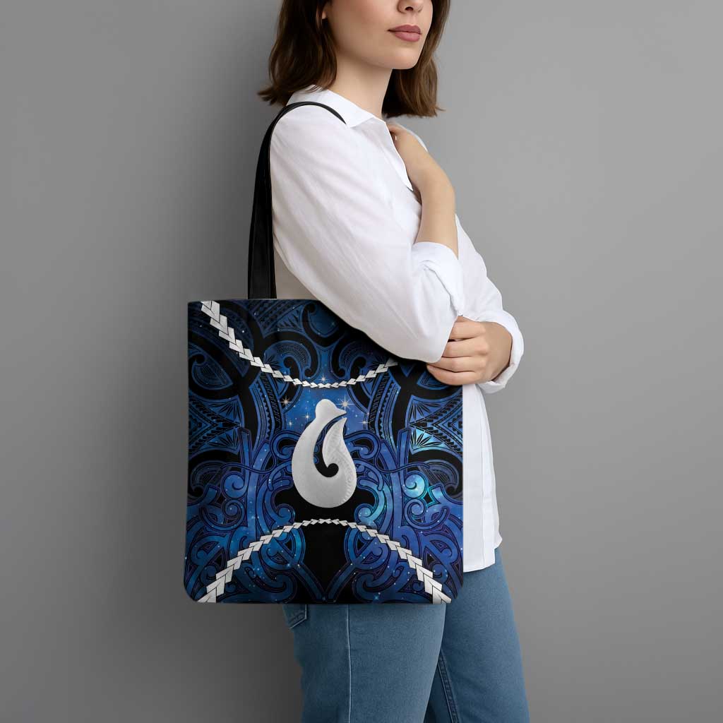 Maori Matariki Hei Matau Tote Bag Maori Kowhaiwhai Pattern Galaxy