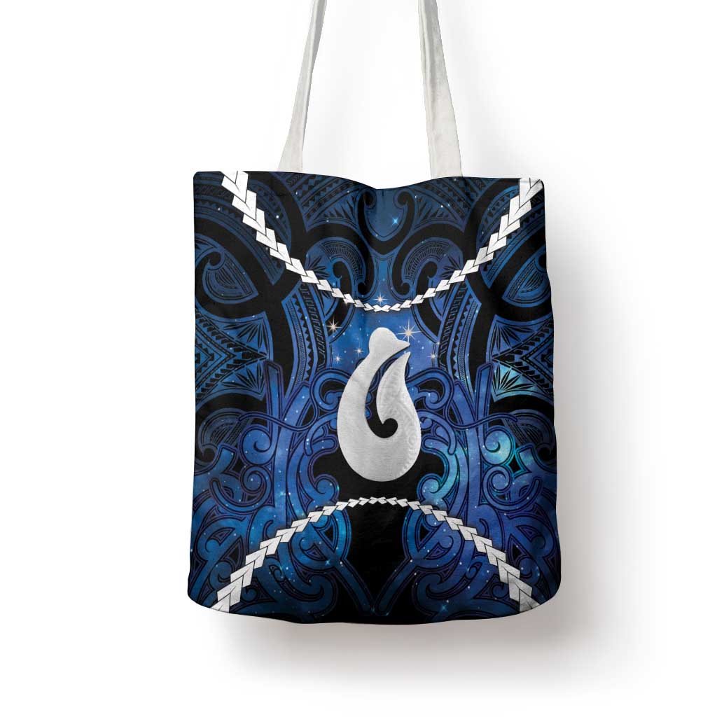 Maori Matariki Hei Matau Tote Bag Maori Kowhaiwhai Pattern Galaxy