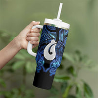 Personalized Maori Matariki Hei Matau Tumbler With Handle Maori Kowhaiwhai Pattern Galaxy