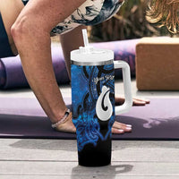 Personalized Maori Matariki Hei Matau Tumbler With Handle Maori Kowhaiwhai Pattern Galaxy