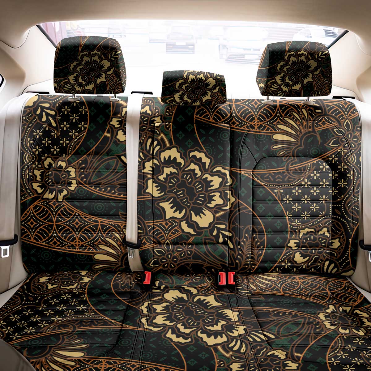 Indonesian Batik Pattern Vintage Brown Back Car Seat Cover