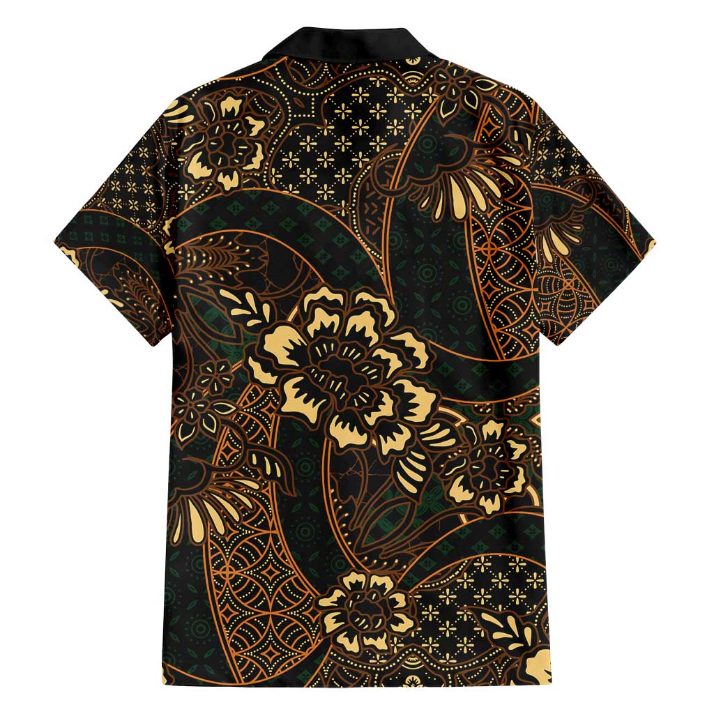Indonesian Batik Pattern Vintage Brown Family Matching Long Sleeve Bodycon Dress and Hawaiian Shirt