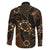 Indonesian Batik Pattern Vintage Brown Family Matching Long Sleeve Bodycon Dress and Hawaiian Shirt