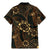 Indonesian Batik Pattern Vintage Brown Family Matching Mermaid Dress and Hawaiian Shirt