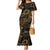 Indonesian Batik Pattern Vintage Brown Family Matching Mermaid Dress and Hawaiian Shirt
