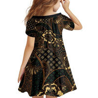 Indonesian Batik Pattern Vintage Brown Family Matching Puletasi and Hawaiian Shirt