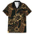 Indonesian Batik Pattern Vintage Brown Family Matching Short Sleeve Bodycon Dress and Hawaiian Shirt
