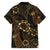 Indonesian Batik Pattern Vintage Brown Family Matching Short Sleeve Bodycon Dress and Hawaiian Shirt