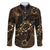Indonesian Batik Pattern Vintage Brown Family Matching Short Sleeve Bodycon Dress and Hawaiian Shirt