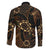 Indonesian Batik Pattern Vintage Brown Family Matching Short Sleeve Bodycon Dress and Hawaiian Shirt