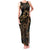 Indonesian Batik Pattern Vintage Brown Family Matching Tank Maxi Dress and Hawaiian Shirt