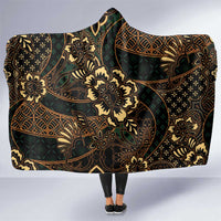 Indonesian Batik Pattern Vintage Brown Hooded Blanket