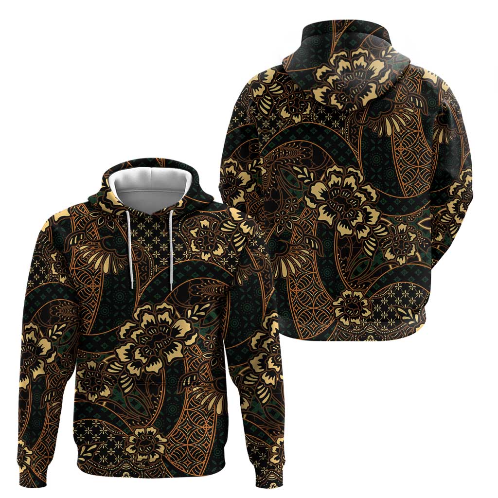 Indonesian Batik Pattern Vintage Brown Hoodie