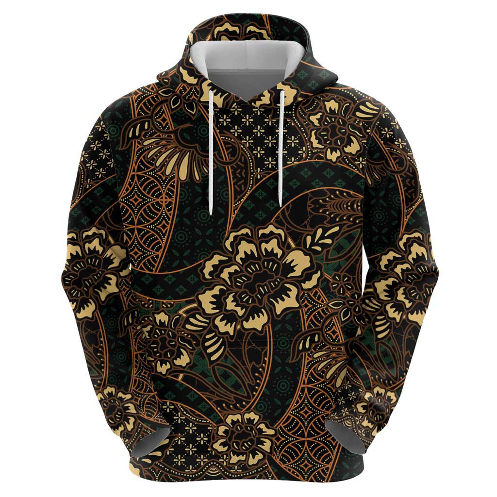 Indonesian Batik Pattern Vintage Brown Hoodie