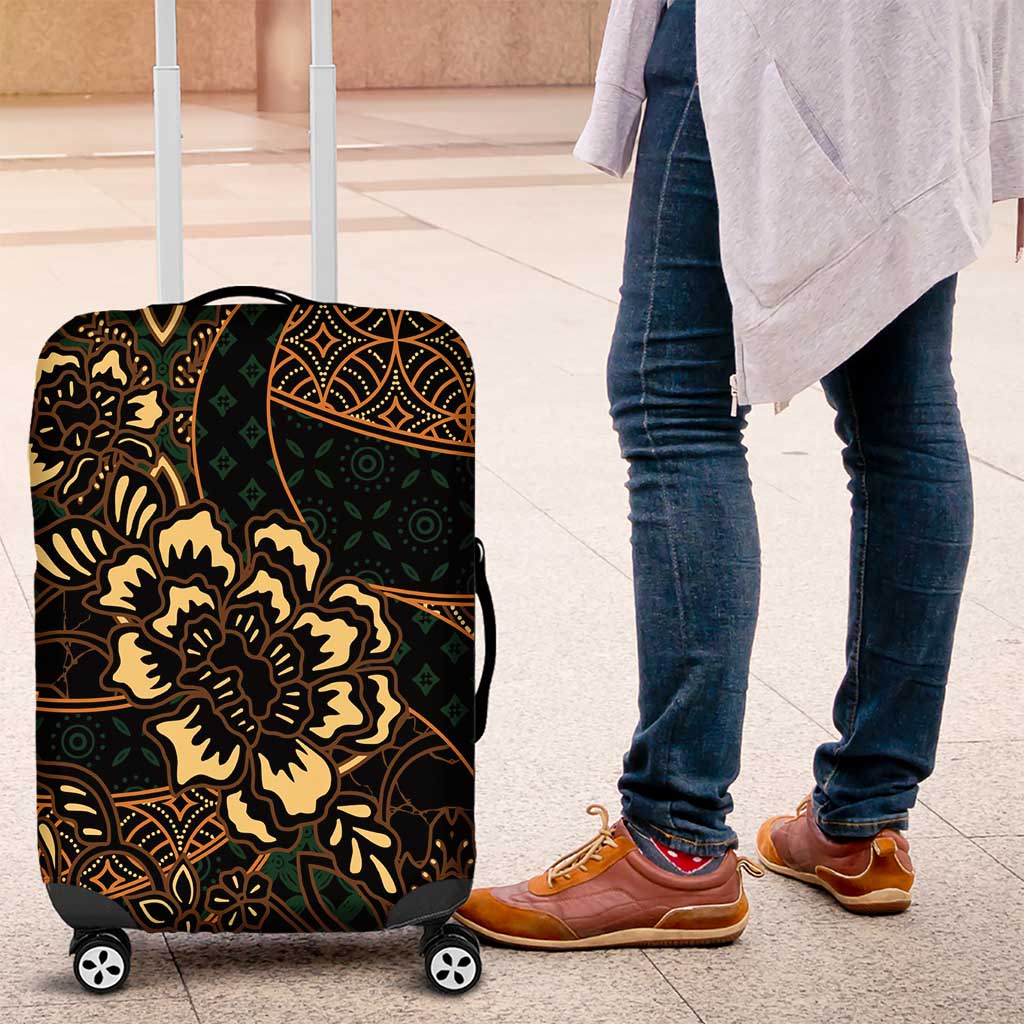 Indonesian Batik Pattern Vintage Brown Luggage Cover LT01 Brown - Polynesian Pride