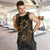 Indonesian Batik Pattern Vintage Brown Men Tank Top