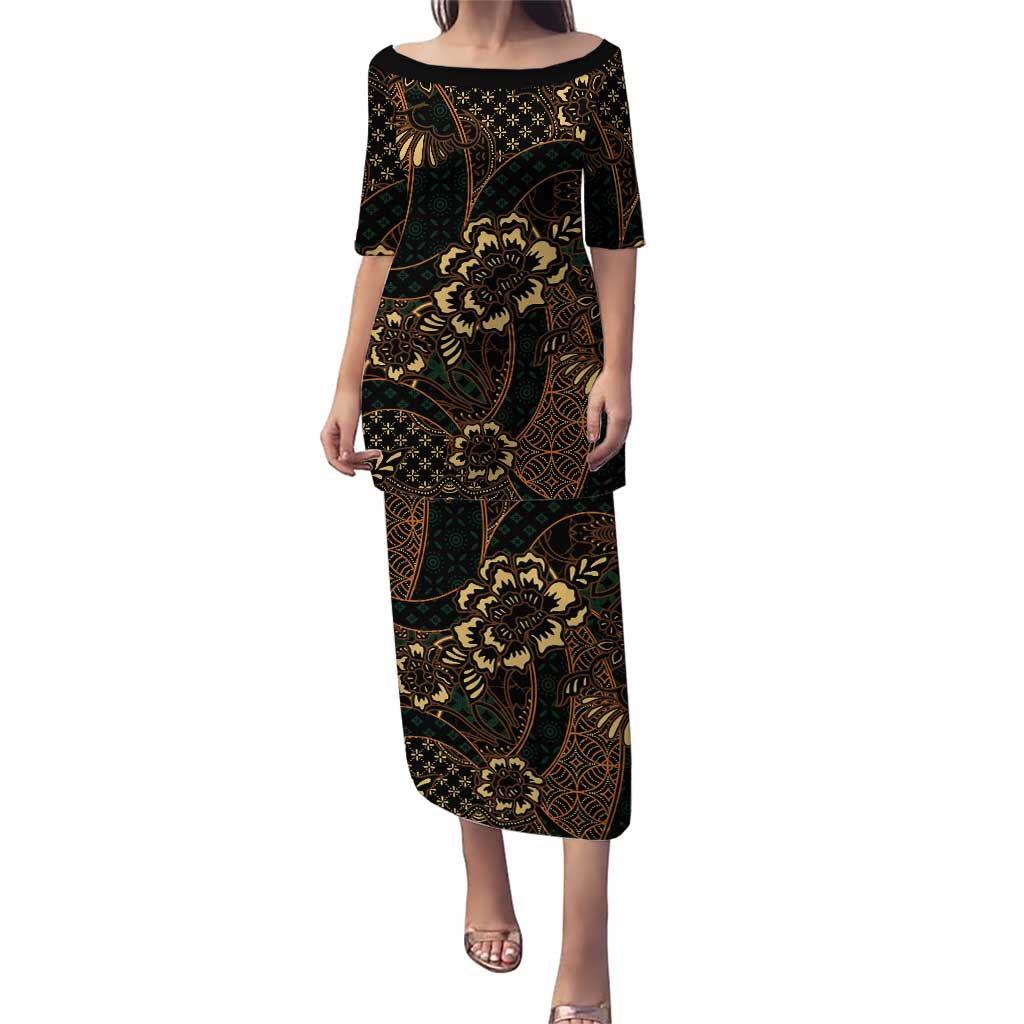 Indonesian Batik Pattern Vintage Brown Puletasi