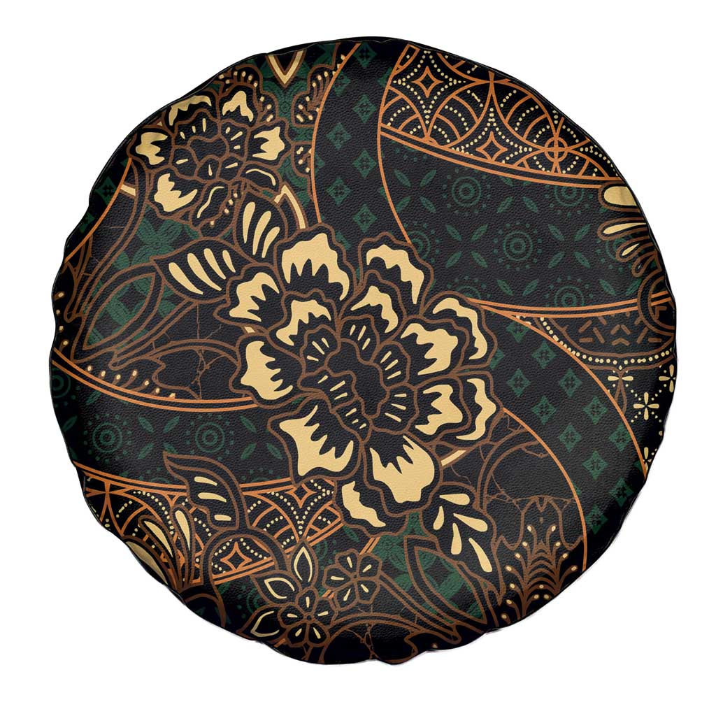 Indonesian Batik Pattern Vintage Brown Spare Tire Cover