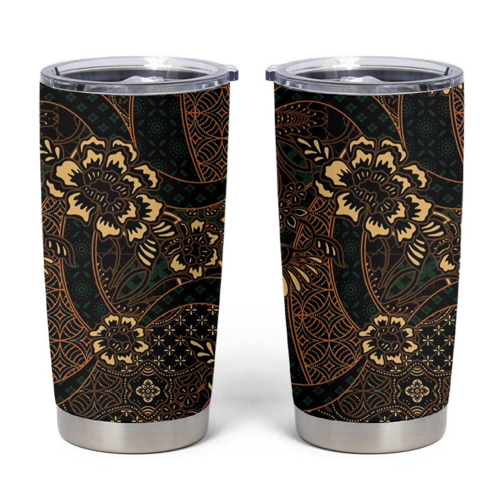 Indonesian Batik Pattern Vintage Brown Tumbler Cup