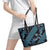 Indonesia Batik Pattern Leather Tote Bag Blue Version