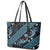 Indonesia Batik Pattern Leather Tote Bag Blue Version