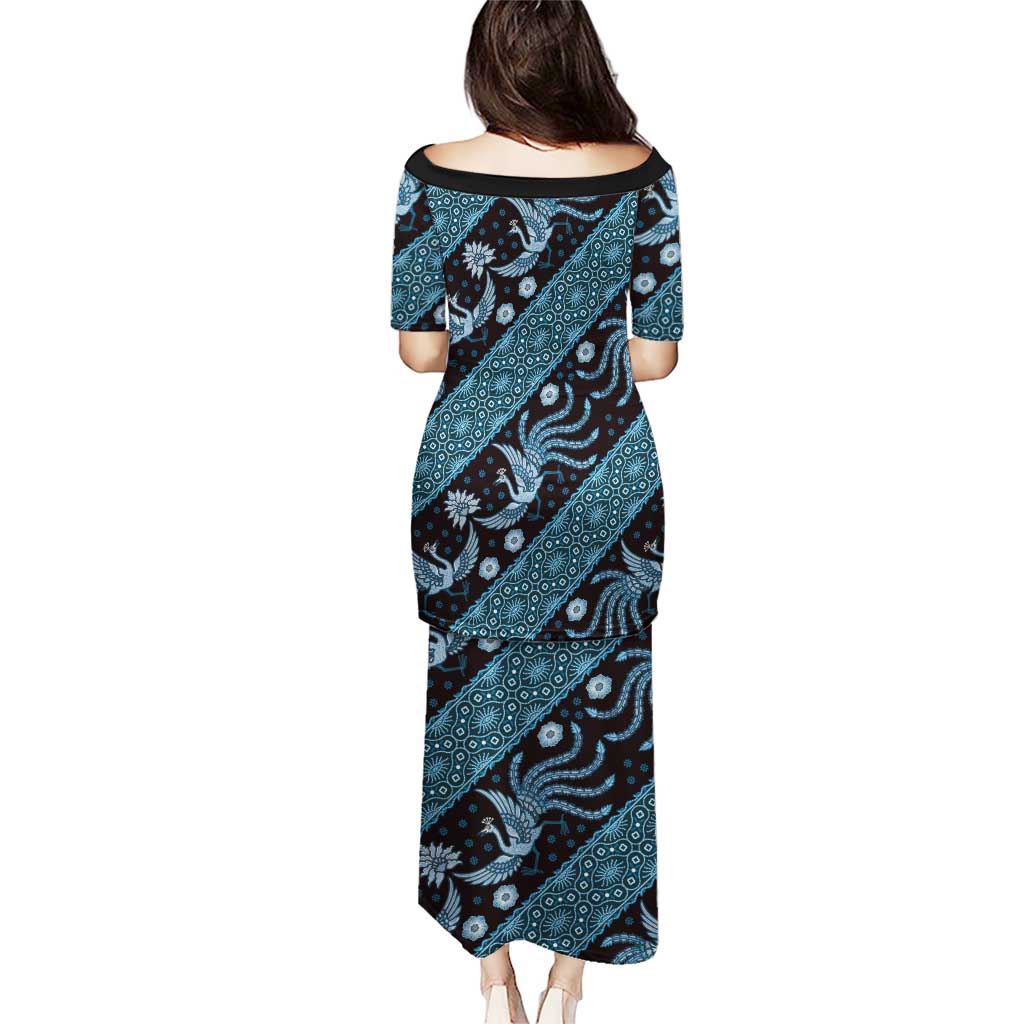 Indonesia Batik Pattern Puletasi Blue Version