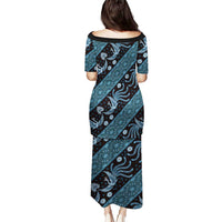 Indonesia Batik Pattern Puletasi Blue Version