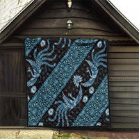 Indonesia Batik Pattern Quilt Blue Version