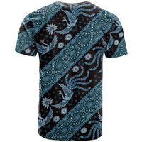 Indonesia Batik Pattern T Shirt Blue Version