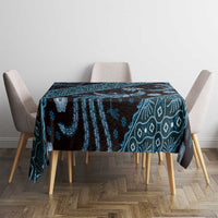 Indonesia Batik Pattern Tablecloth Blue Version