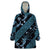 Indonesia Batik Pattern Wearable Blanket Hoodie Blue Version