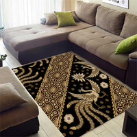 Indonesia Batik Pattern Area Rug Gold Version