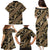 Indonesia Batik Pattern Family Matching Puletasi and Hawaiian Shirt Gold Version