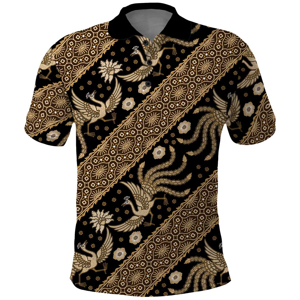 Indonesia Batik Pattern Polo Shirt Gold Version