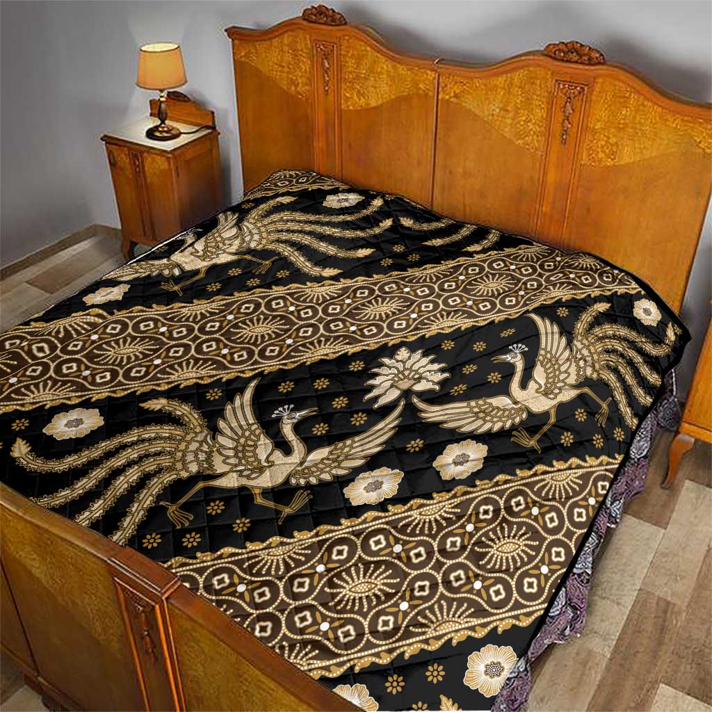 Indonesia Batik Pattern Quilt Gold Version