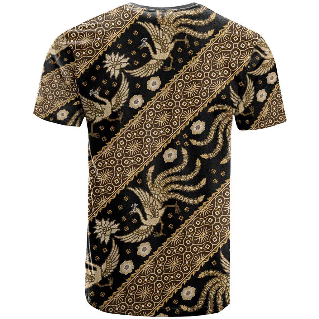Indonesia Batik Pattern T Shirt Gold Version
