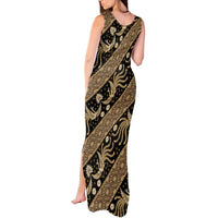 Indonesia Batik Pattern Tank Maxi Dress Gold Version