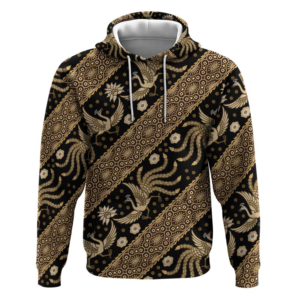 Indonesia Batik Pattern Zip Hoodie Gold Version