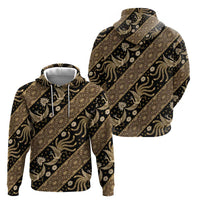 Indonesia Batik Pattern Zip Hoodie Gold Version
