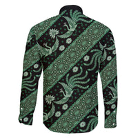 Indonesia Batik Pattern Family Matching Puletasi and Hawaiian Shirt Green Version