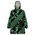 Indonesia Batik Pattern Wearable Blanket Hoodie Green Version