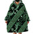 Indonesia Batik Pattern Wearable Blanket Hoodie Green Version